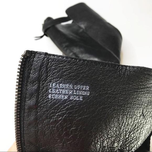 J. Crew Emmett Black Pebbled Leather Buckle Tall Zip-Up Round-Toe Riding Boots 7 - Picture 5 of 9